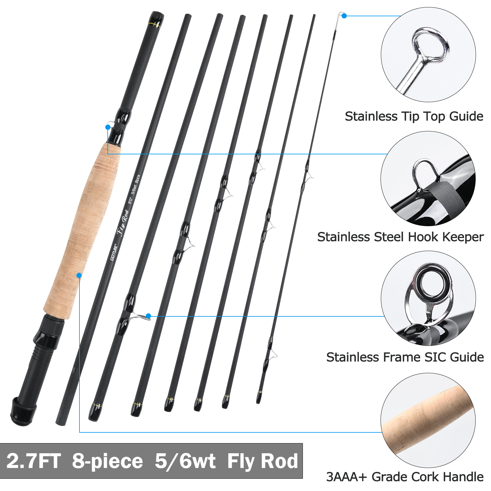 Goture 8Section Travel Fly Fis - Fishing Rod Fly 리뷰 및 가격