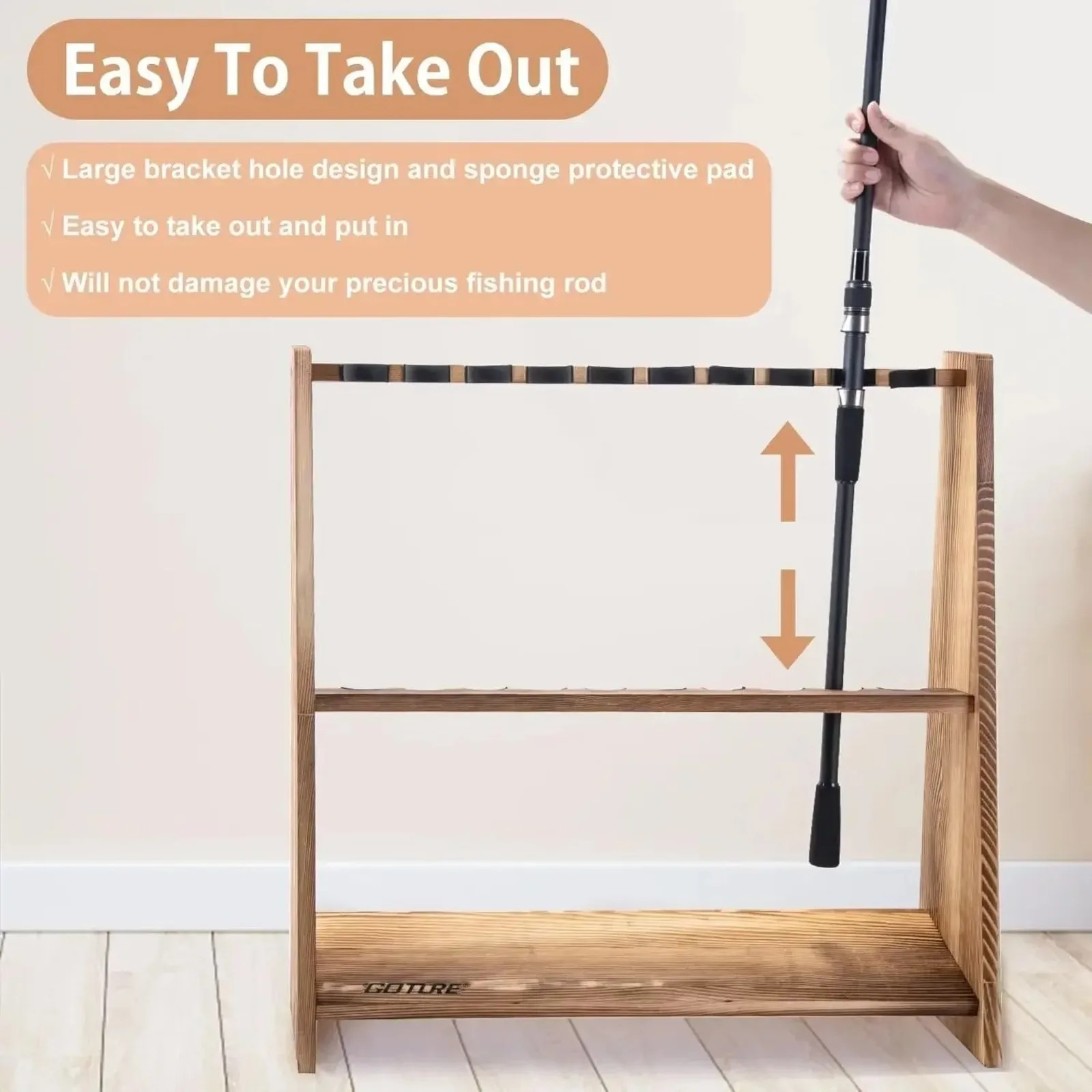 Goture 10 Slots Carbonized Pin - Fishing Rod Rack 리뷰 및 가격