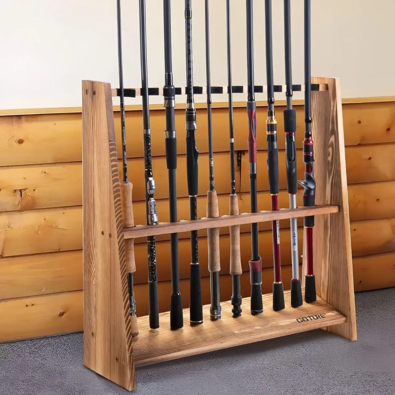 Goture Carbonized Pine Wood Fi - Fishing Rod Rack 리뷰 및 가격