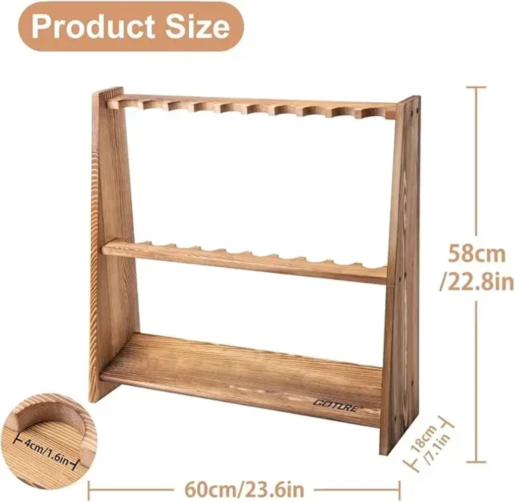 Goture Carbonized Pine Wood Fi - Fishing Rod Rack 리뷰 및 가격