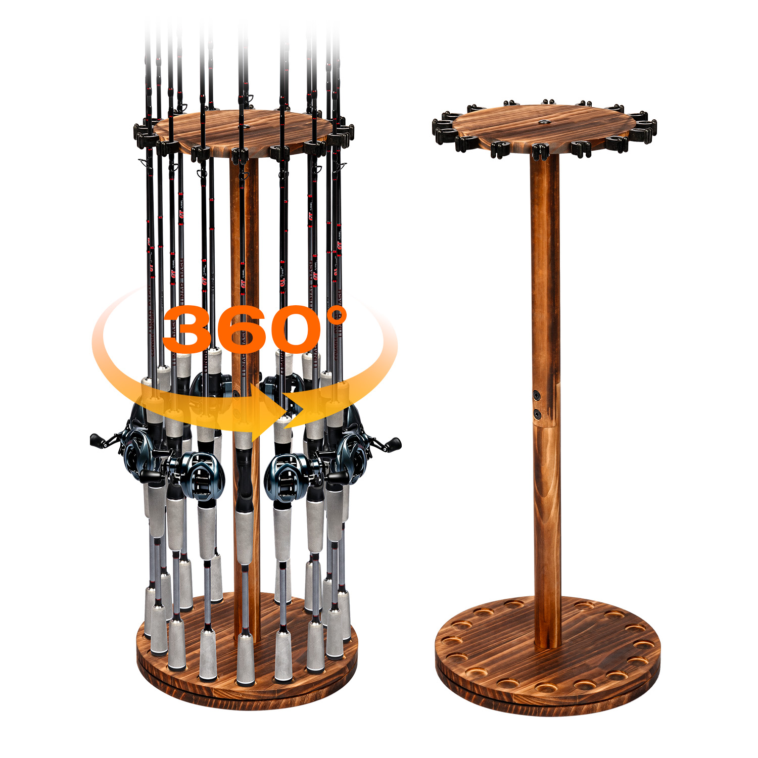 Round Carbonized Wood Fishing  - Fishing Rod Rack 리뷰 및 가격