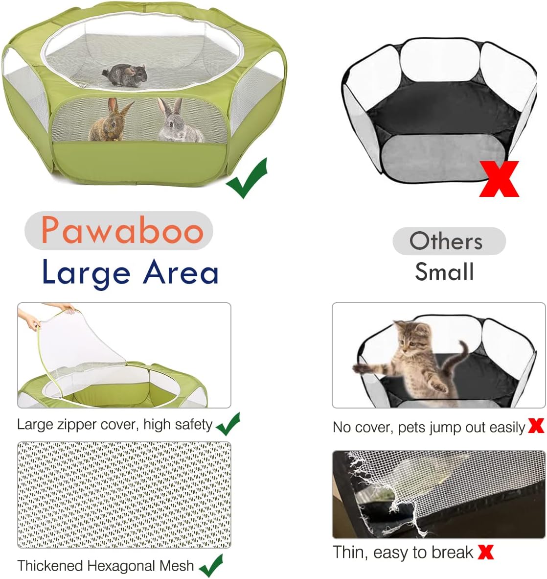 Pawaboo Small Animals Playpen  - Fishing Rod Travel 리뷰 및 가격